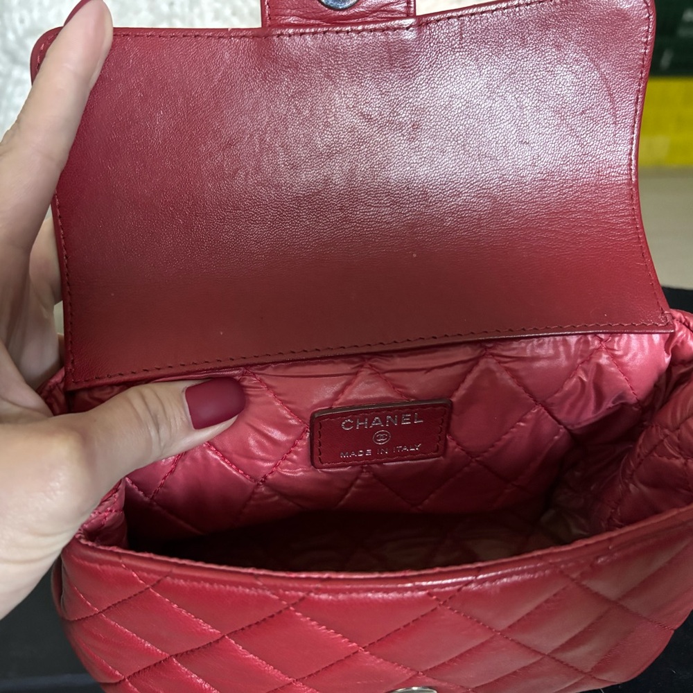 Chanel Red Quilted mini Leather Bag - Picture 6 of 8